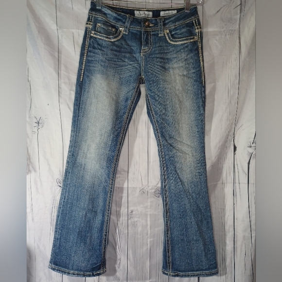 Daytrip Lyra Low Rise Bootcut Classic Blue Denim Jeans - Picture 1 of 16